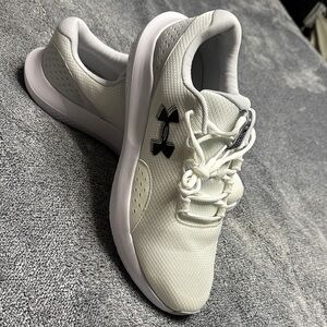 Under Armour Ivory Running Shoes with Black Logo